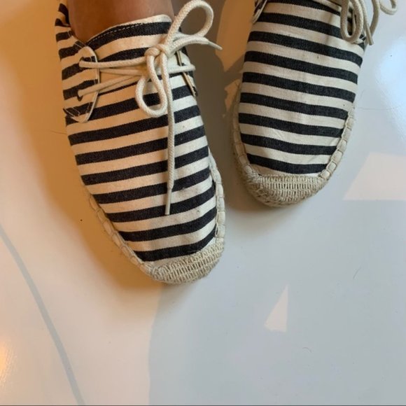 NEW J CREW Navy Striped Canvas Espadrille Sneakers 8 - Picture 3 of 7
